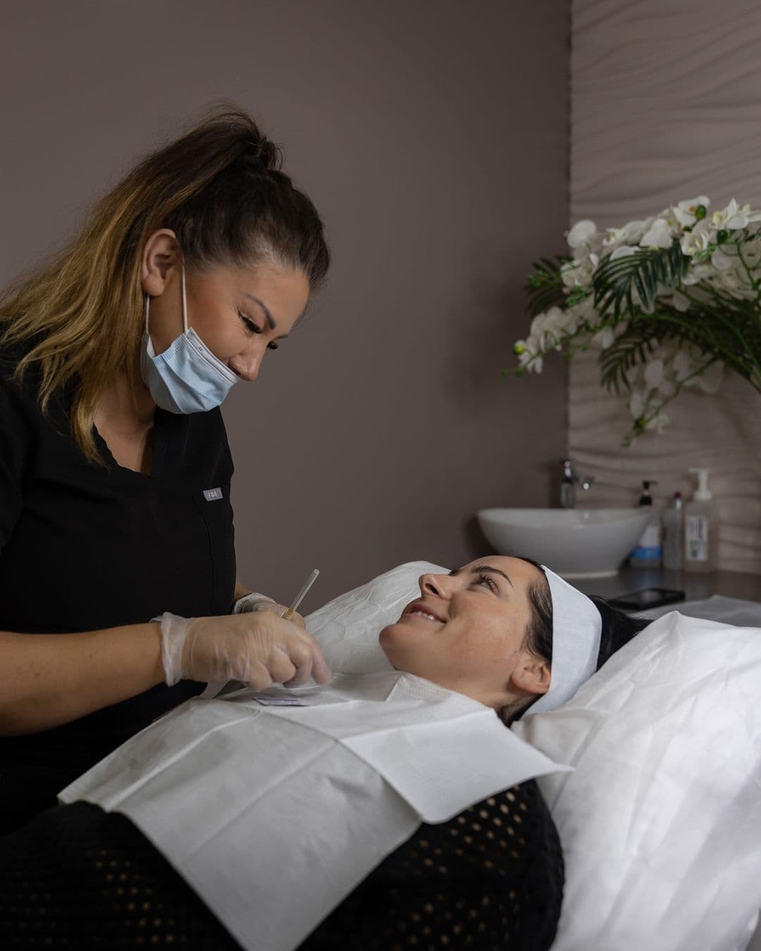 A clinic treatment appointment at Aesthetics Worthing